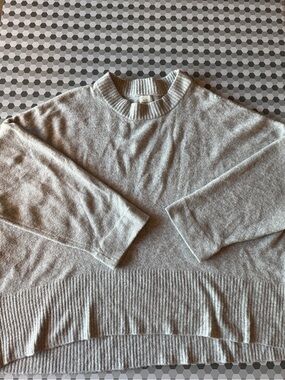 a new day Light Gray Ribbed Crewneck Sweater